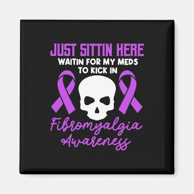 Fibromyalgie Bewusstsein Fibro Krieger Lila Band Magnet (Vorne)