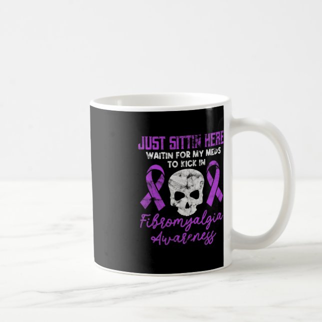 Fibromyalgie Bewusstsein Fibro Krieger Lila Schäde Kaffeetasse (Rechts)