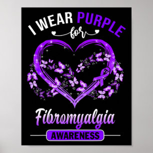 Fibromyalgie Bewusstsein ich trage Lila Schmetterl Poster
