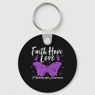 Fibromyalgie Bewusstsein Lila Butterfly Fibro Warr Schlüsselanhänger