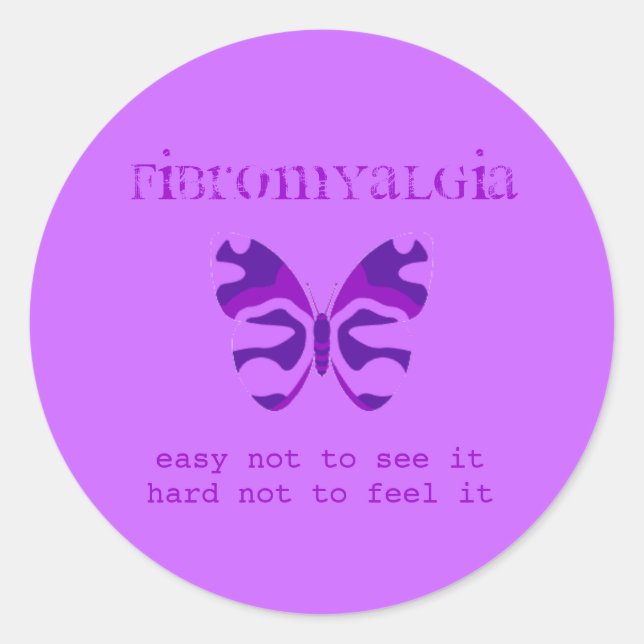 Fibromyalgie Bewusstsein Lila Butterfly Stickers (Vorderseite)