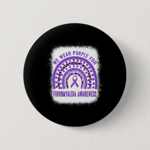 Fibromyalgie Bewusstsein Lila Ribbon-Regenbogen Button