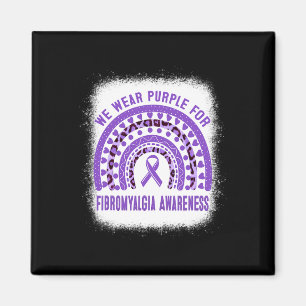 Fibromyalgie Bewusstsein Lila Ribbon-Regenbogen Magnet
