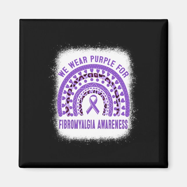 Fibromyalgie Bewusstsein Lila Ribbon-Regenbogen Magnet (Vorne)