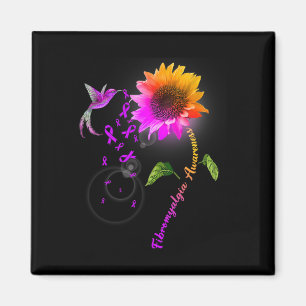 Fibromyalgie Bewusstsein Lila Sonnenblume Hummingb Magnet