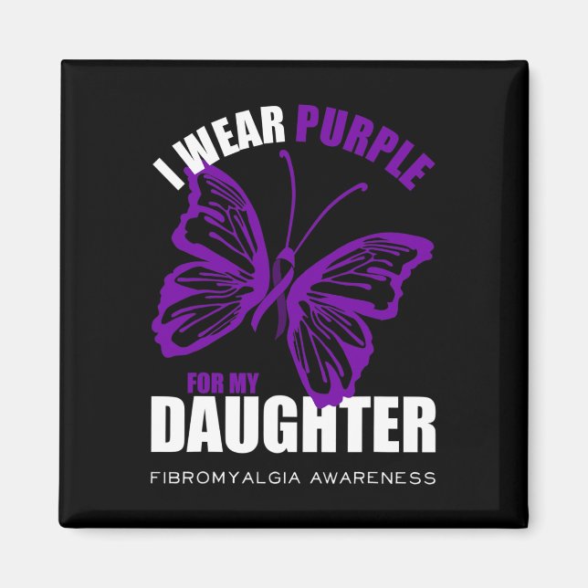 Fibromyalgie Bewusstsein Schmetterling Lila Band Magnet (Vorne)
