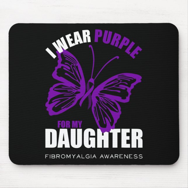Fibromyalgie Bewusstsein Schmetterling Lila Band Mousepad (Vorne)