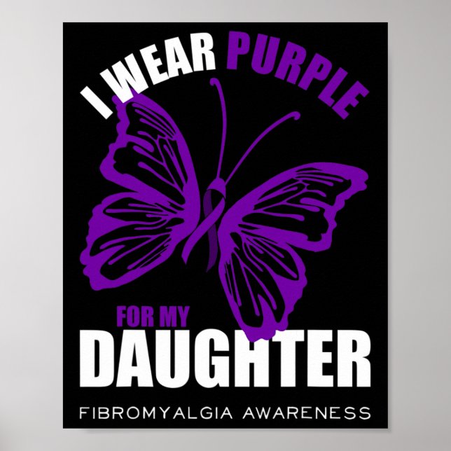Fibromyalgie Bewusstsein Schmetterling Lila Band Poster (Vorne)