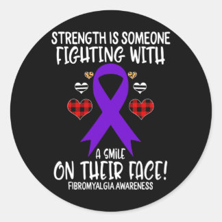 Fibromyalgie Bewusstsein Stärke ist Kampf mit S Runder Aufkleber