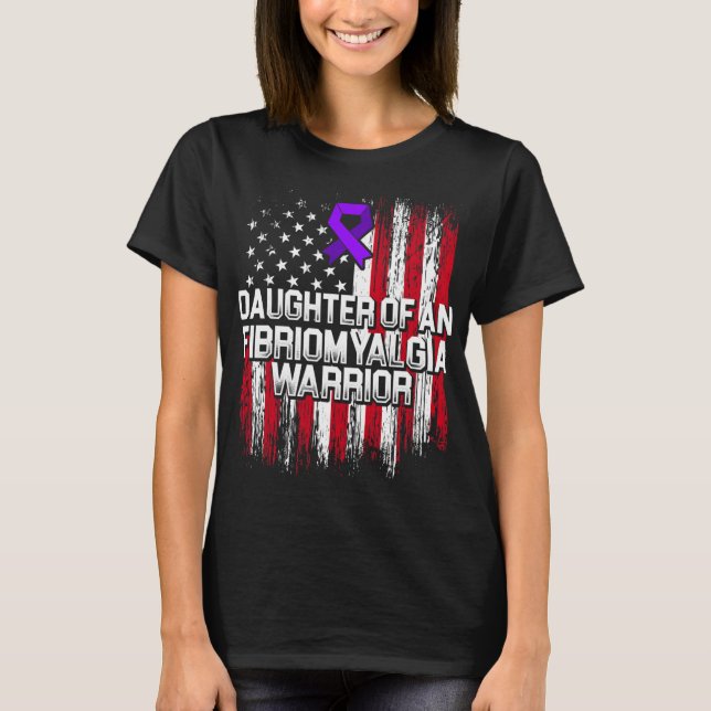 Fibromyalgie Bewusstsein Überlebende Tochter Krieg T-Shirt (Vorderseite)