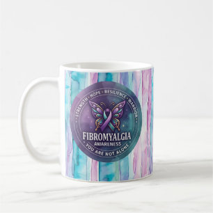 Fibromyalgie-Bewusstseins-Schmetterlingsband  Kaffeetasse