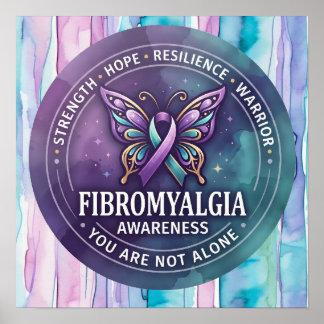 Fibromyalgie-Bewusstseins-Schmetterlingsband Poster