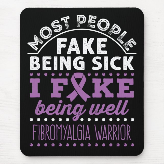 Fibromyalgie Bewusstseinsbildung Krieger Fake gut  Mousepad (Vorne)