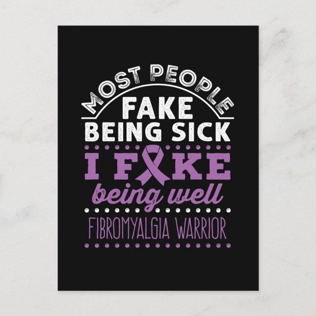 Fibromyalgie Bewusstseinsbildung Krieger Fake gut  Postkarte (Vorderseite)
