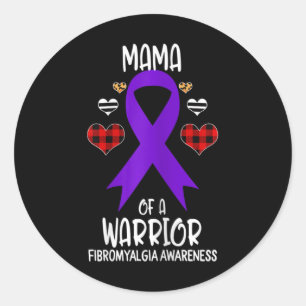 Fibromyalgie-Bewusstseinsmama einer Mama des Krieg Runder Aufkleber