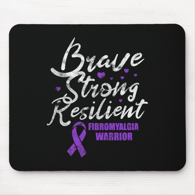 Fibromyalgie Brave Strong Resilient Fibro Awarenes Mousepad (Vorne)