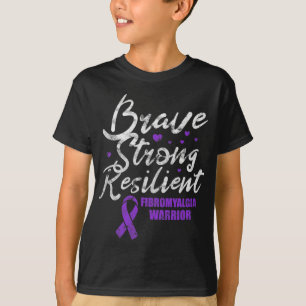 Fibromyalgie Brave Strong Resilient Fibro Awarenes T-Shirt