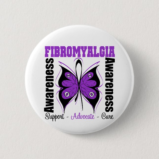 Fibromyalgie Butterfly Button (Vorderseite)