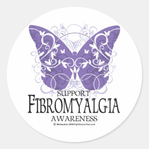 Fibromyalgie Butterfly Runder Aufkleber