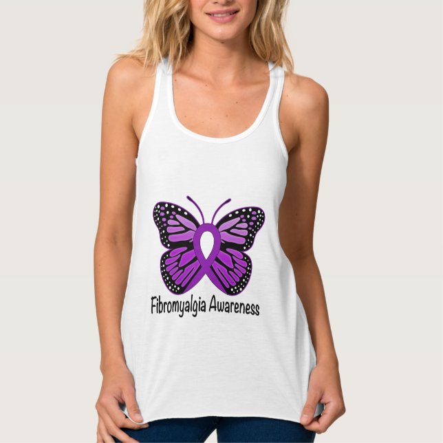 Fibromyalgie Butterfly-Sensibilisierungsband Tank Top (Vorderseite)
