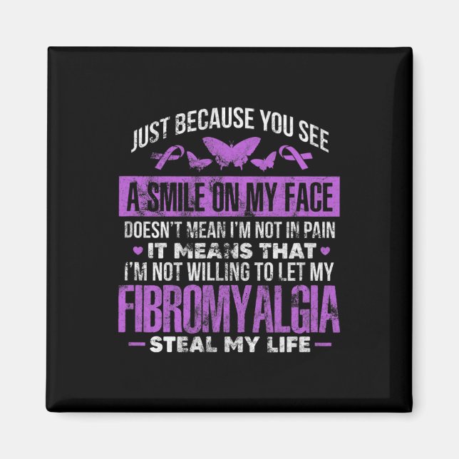 Fibromyalgie Fibro Warrior Lila Ribbon Butterfly Magnet (Vorne)