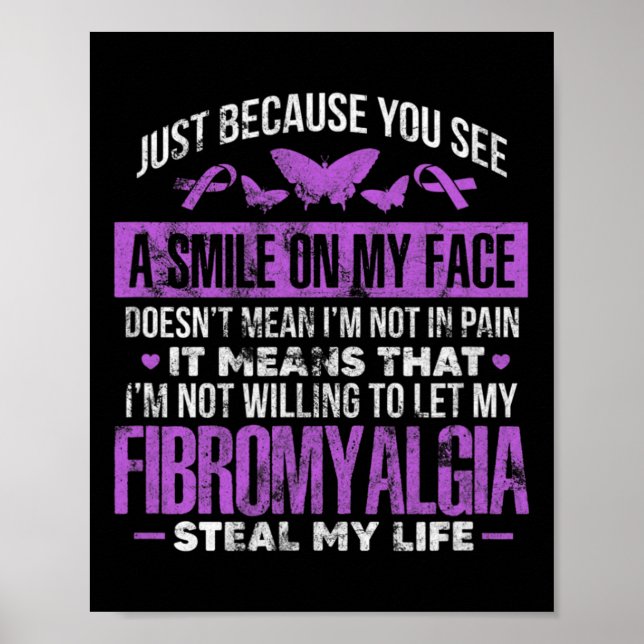 Fibromyalgie Fibro Warrior Lila Ribbon Butterfly Poster (Vorne)