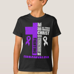 Fibromyalgie Kämpfe Fibro Kämpfer Christlicher Dis T-Shirt