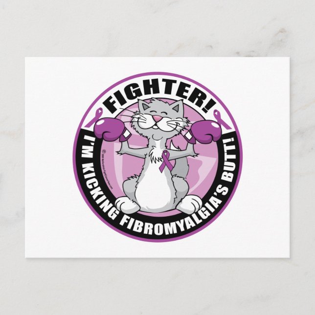 Fibromyalgie Kampfkatze Postkarte (Vorderseite)