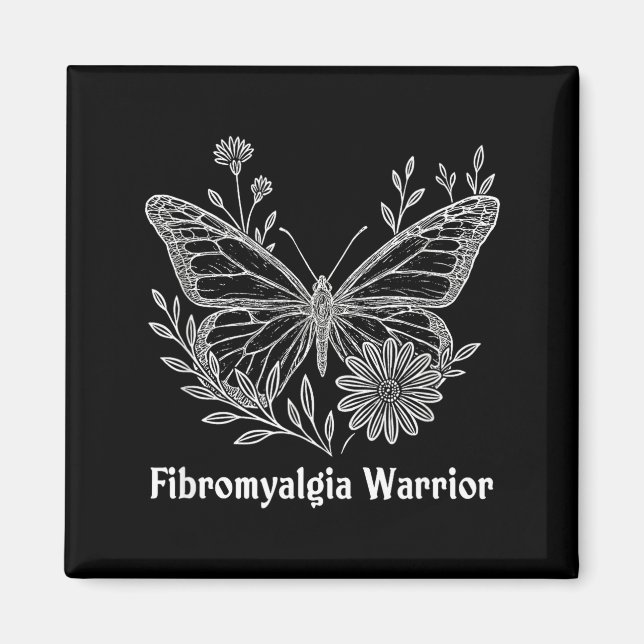 Fibromyalgie-Krieger-Bewusstseins-Schmetterling Un Magnet (Vorne)