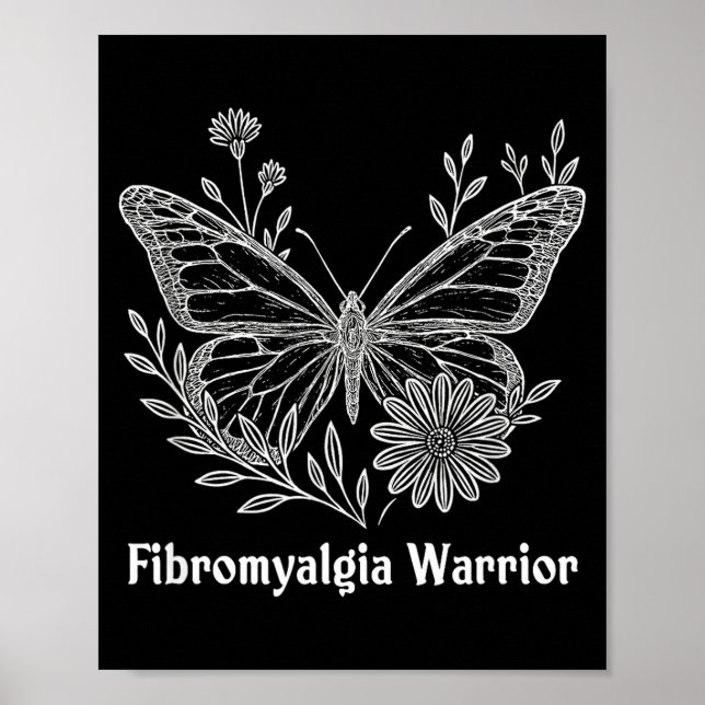 Fibromyalgie-Krieger-Bewusstseins-Schmetterling Un Poster (Vorne)