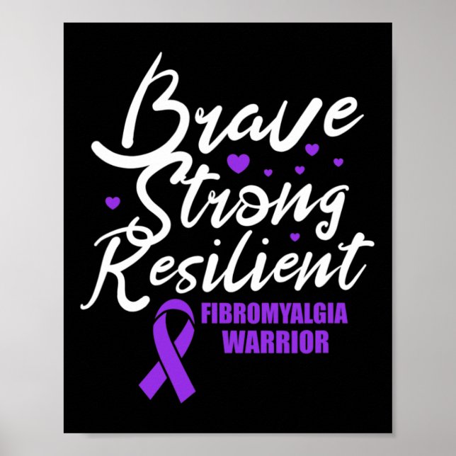 Fibromyalgie Krieger Brave Strong Resilient Fibro Poster (Vorne)