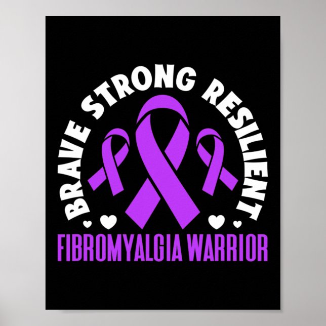 Fibromyalgie Krieger Brave Strong Resilient Fibro Poster (Vorne)
