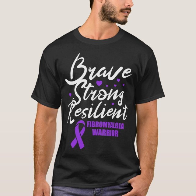 Fibromyalgie Krieger Brave Strong Resilient Fibro T-Shirt (Vorderseite)
