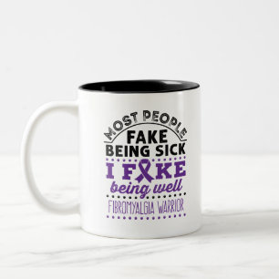 Fibromyalgie Krieger Fake gut Zweifarbige Tasse