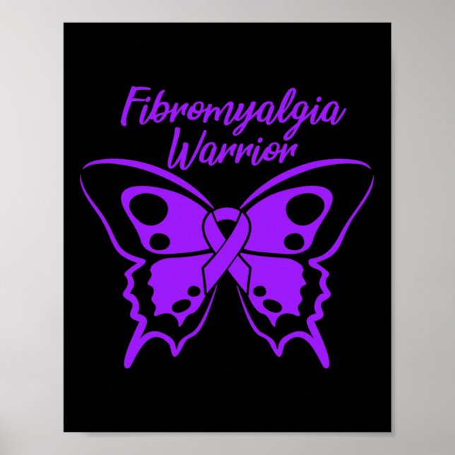 Fibromyalgie Krieger Fibro Bewusstsein Lila Butter Poster (Vorne)