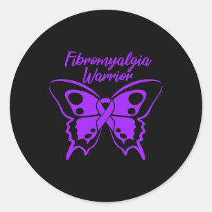 Fibromyalgie Krieger Fibro Bewusstsein Lila Butter Runder Aufkleber