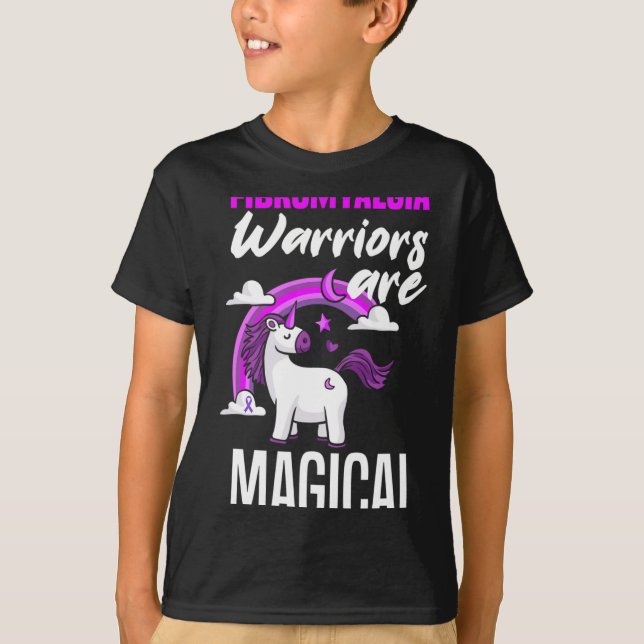 Fibromyalgie Krieger sind magische Einhornfibromya T-Shirt (Vorderseite)