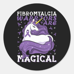 Fibromyalgie Krieger sind magische Einhornliebhabe Runder Aufkleber