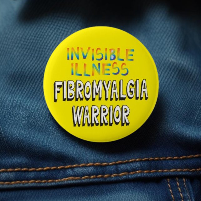 Fibromyalgie-Krieger – Unsichtbare Krankheit Button (Von Creator hochgeladen)