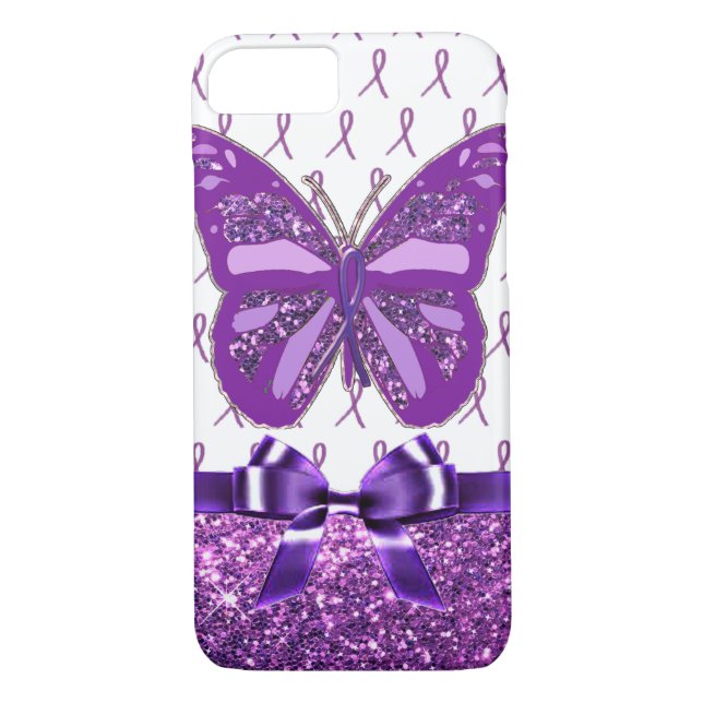 Fibromyalgie Lila Bewusstsein Butterfly Band Case-Mate iPhone Hülle (Rückseite)