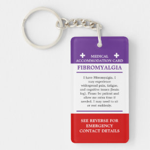 Fibromyalgie Medical Alert ICE unsichtbare Erkrank Schlüsselanhänger