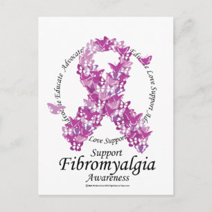 Fibromyalgie-Schleife der Schmetterlinge Postkarte