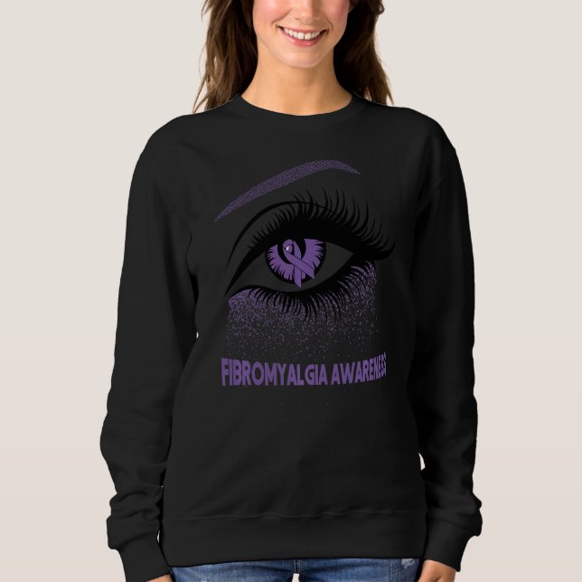 Fibromyalgie Sensibilisierungskampagne Lila blaues Sweatshirt (Vorderseite)