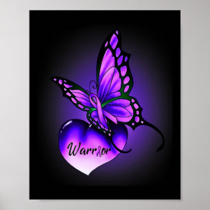 Fibromyalgie Sensibilisierungskampagne Lila Ribbon Poster