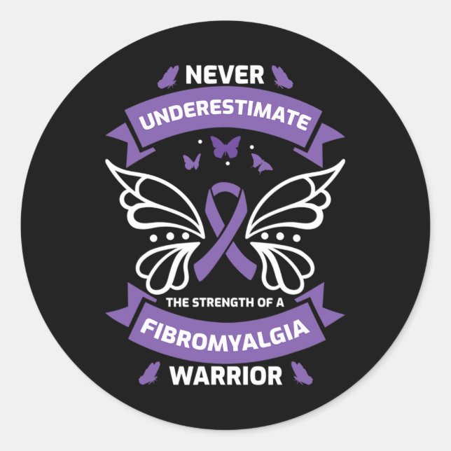 Fibromyalgie Warrior Awareness Runder Aufkleber (Vorderseite)
