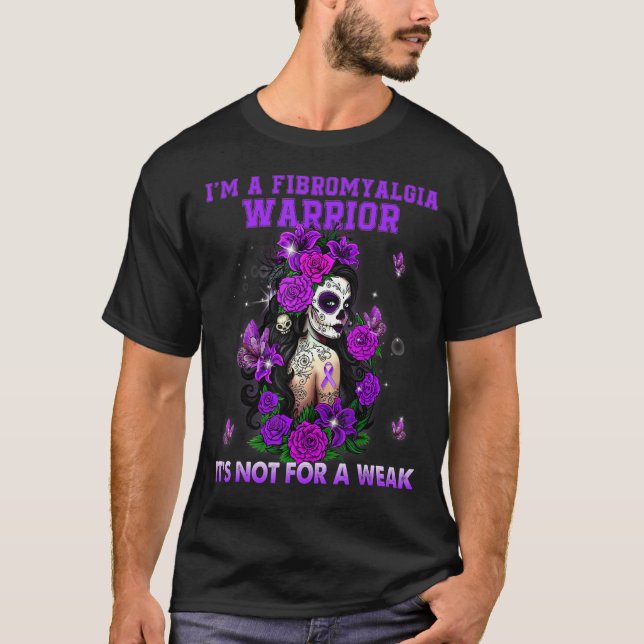 Fibromyalgie Zuckerkulpferd Schmetterlingsbewussts T-Shirt (Vorderseite)