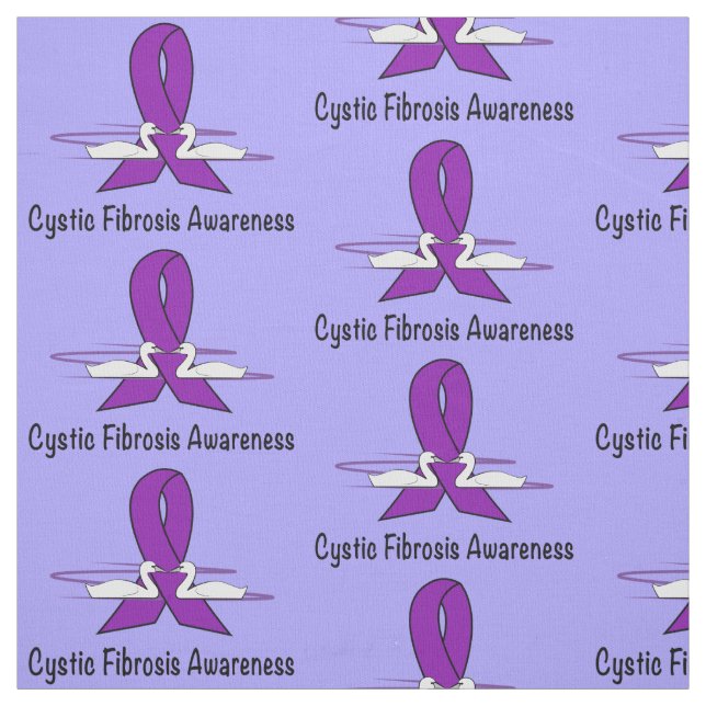Fibrose-Bewusstsein mit Schwänen der Hoffnung Stoff (Muster)