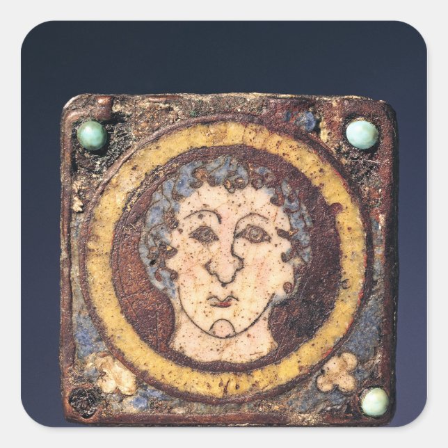 Fibula mit dem Gesicht eines jungen Mannes Quadratischer Aufkleber (Vorderseite)