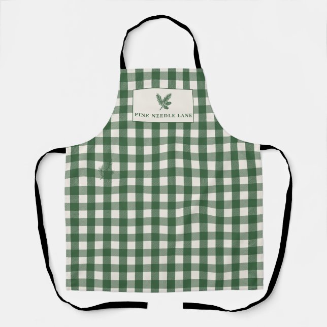 Fichten-Gingham-Weihnachten Schürze (Vorderseite)