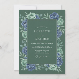Fichten Immergrün-Blüten-Hochzeit Einladung